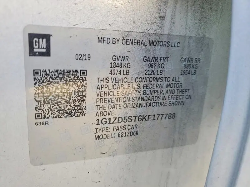2019 CHEVROLET MALIBU LT  