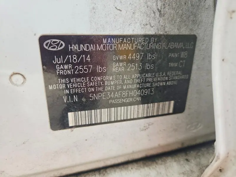 2015 HYUNDAI SONATA LIMITED  