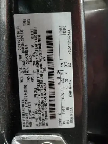 2019 FORD ESCAPE SEL  