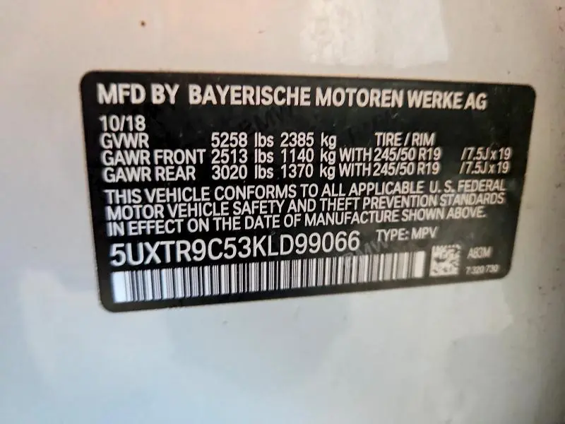 2019 BMW X3 XDRIVE30I  