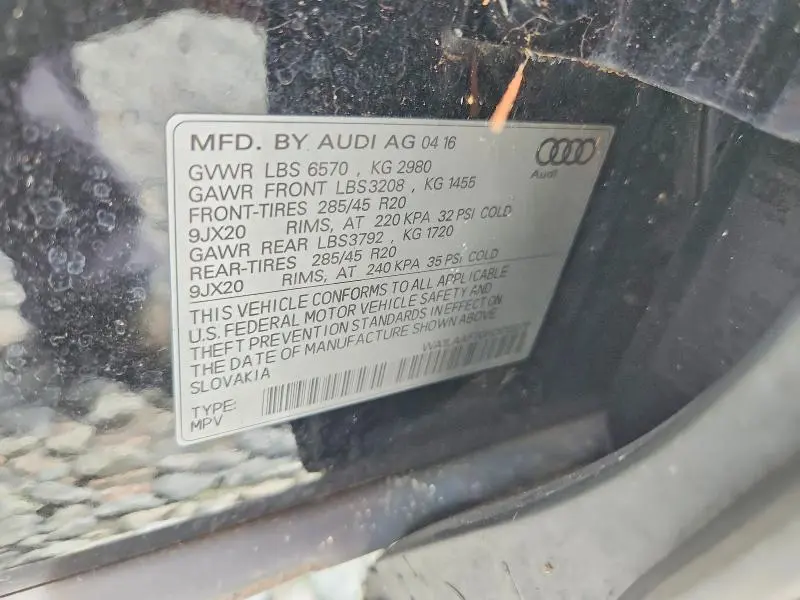 2017 AUDI Q7 PREMIUM PLUS  