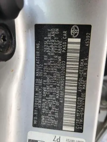 2012 TOYOTA CAMRY BASE