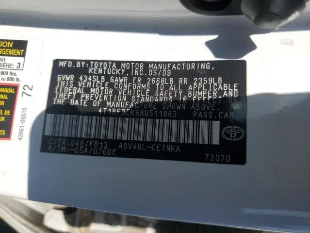 2010 TOYOTA CAMRY BASE  