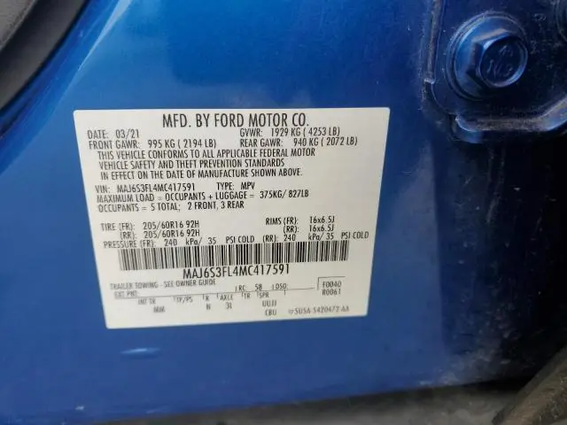 2021 FORD ECOSPORT S  