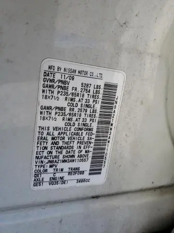 2010 NISSAN MURANO S  