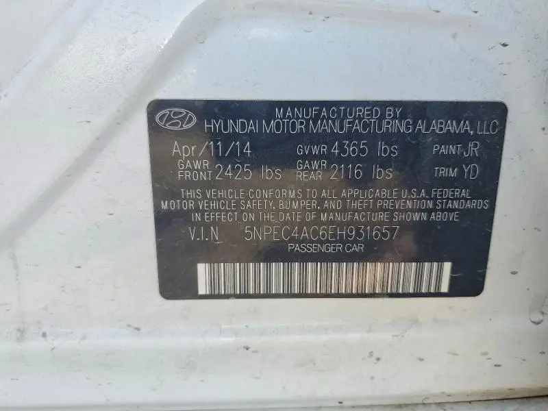 2014 HYUNDAI SONATA LIMITED  
