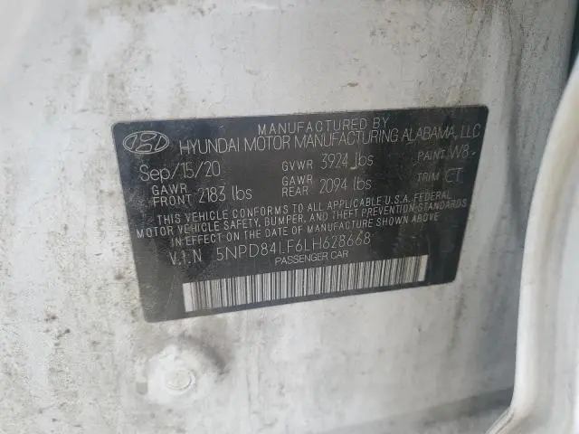 2020 HYUNDAI ELANTRA SEL  