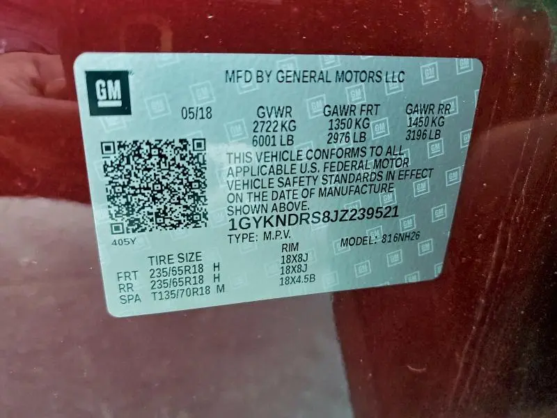 2018 CADILLAC XT5 LUXURY  