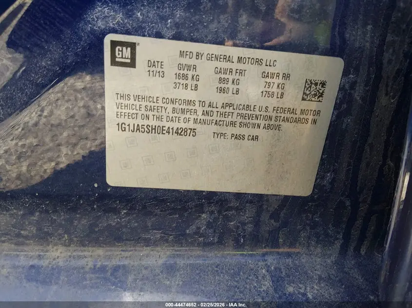 2014 CHEVROLET SONIC LS AUTO