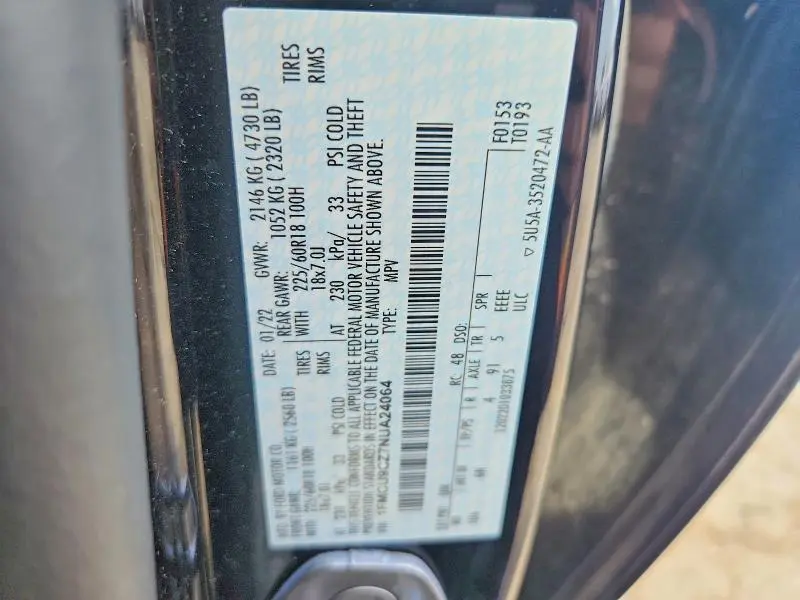 2022 FORD ESCAPE SEL  