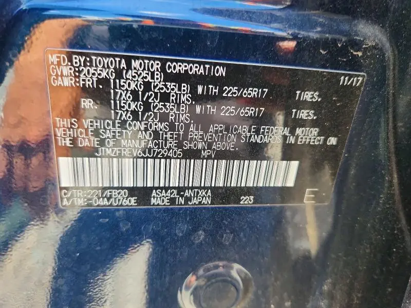 2018 TOYOTA RAV4 LE  