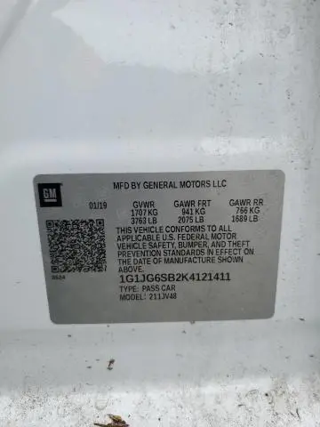 2019 CHEVROLET SONIC   