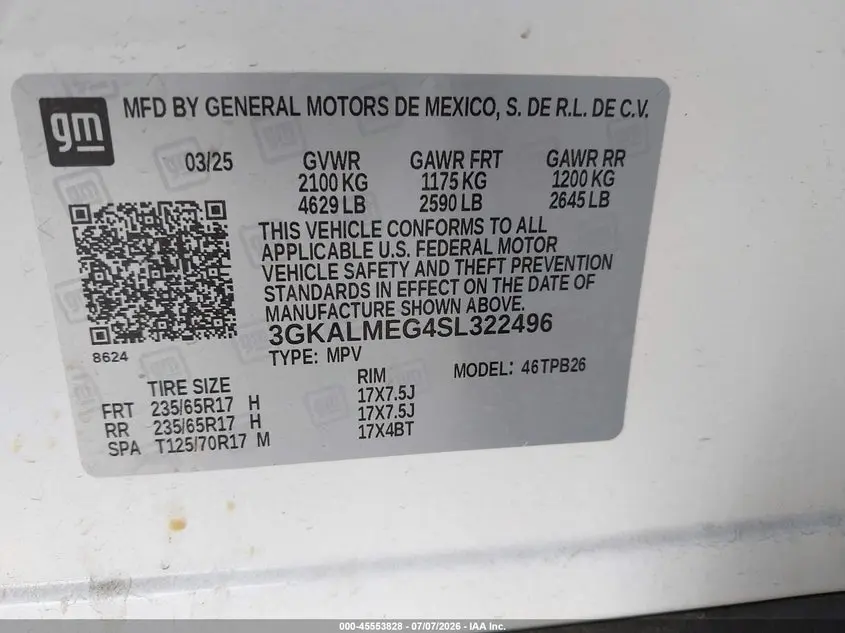 2025 GMC TERRAIN FWD ELEVATION