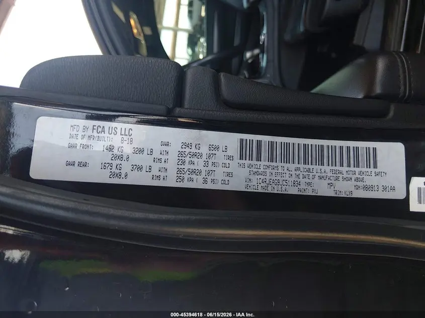 2018 JEEP GRAND CHEROKEE ALTITUDE 4X2