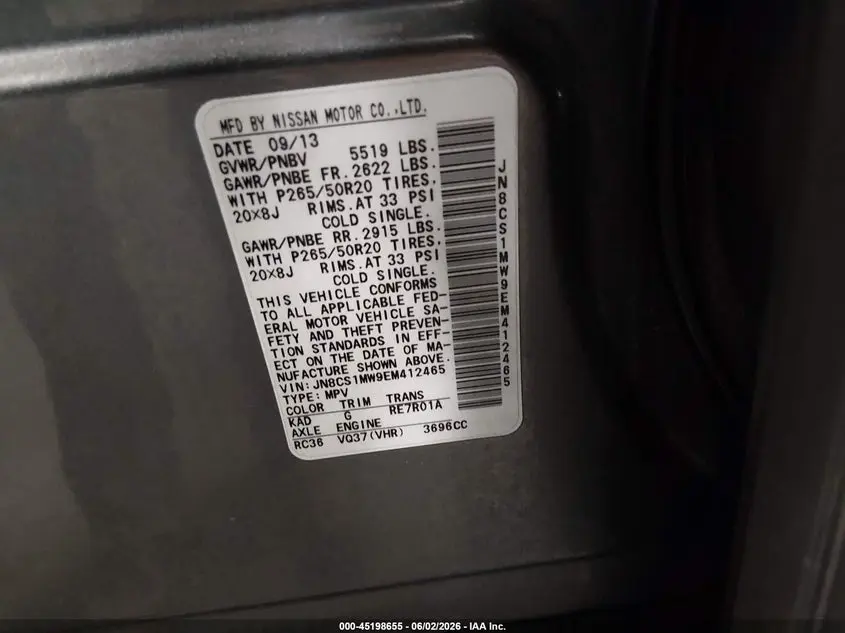 2014 INFINITI QX70  