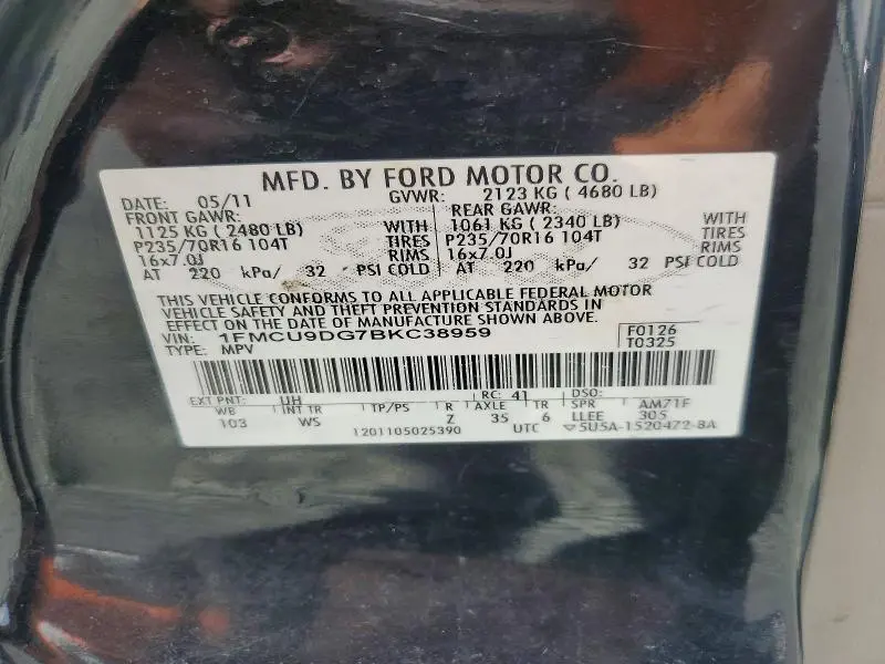 2011 FORD ESCAPE XLT  