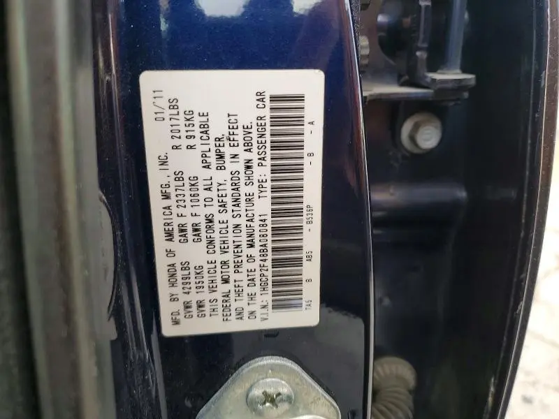 2011 HONDA ACCORD LXP  