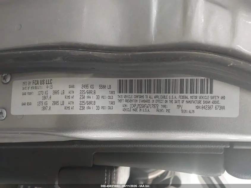 2015 JEEP CHEROKEE LIMITED