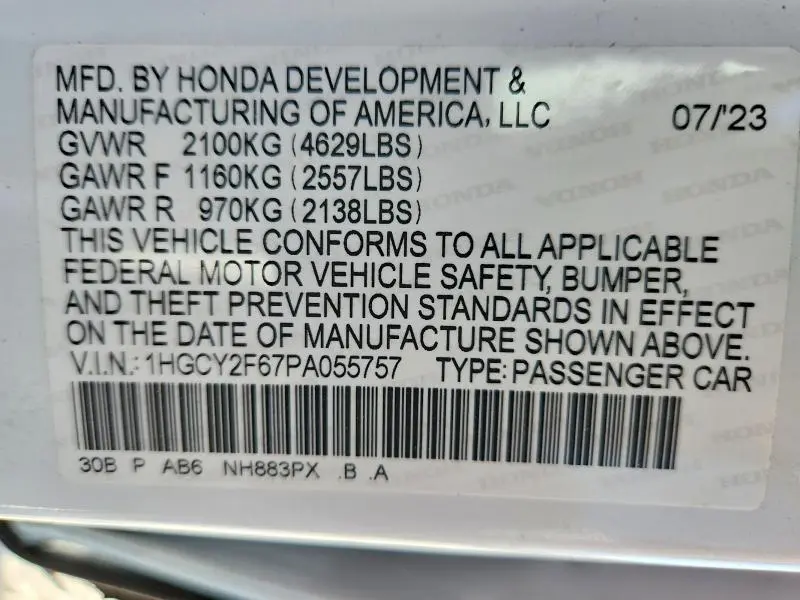 2023 HONDA ACCORD HYBRID EXL  