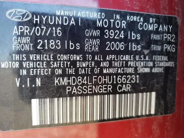 2017 HYUNDAI ELANTRA SE