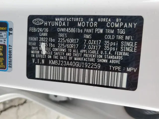 2016 HYUNDAI TUCSON SE  