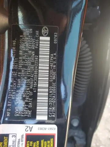 2011 TOYOTA AVALON BASE  