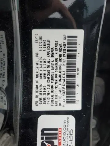 2017 HONDA ACCORD TOURING  