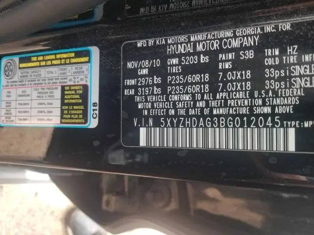 2011 HYUNDAI SANTA FE SE  