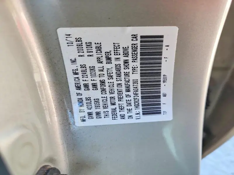 2015 HONDA ACCORD LX  