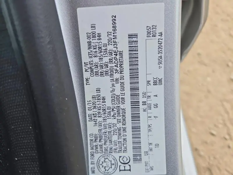 2015 FORD FIESTA SE  