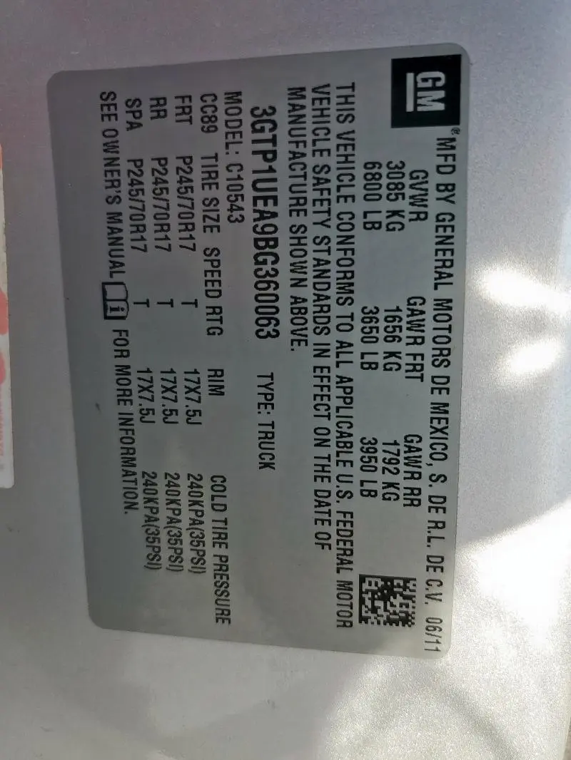 2011 GMC SIERRA C1500 SL  