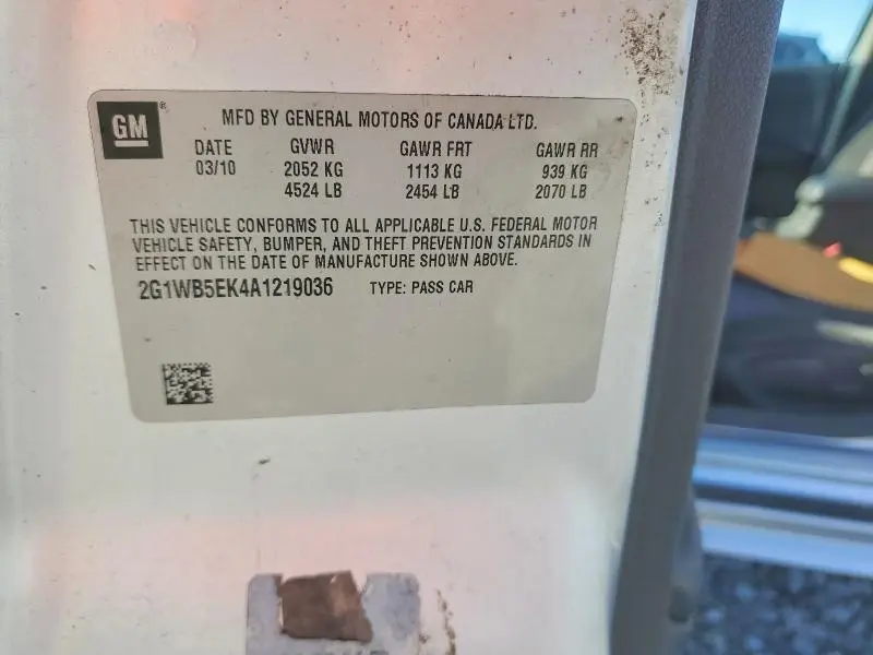 2010 CHEVROLET IMPALA LT  