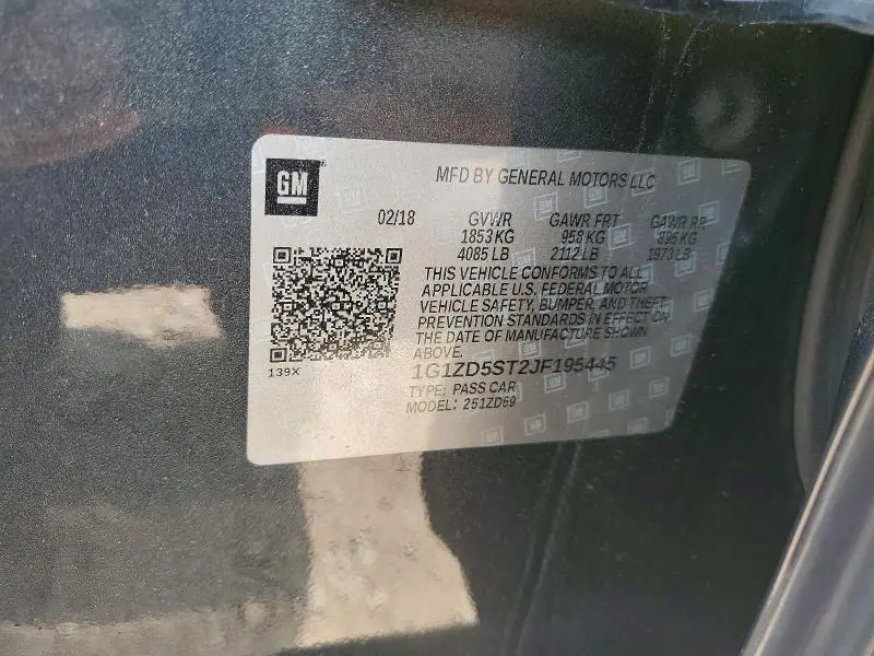 2018 CHEVROLET MALIBU LT  