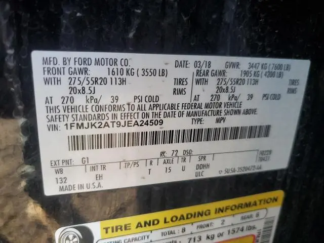 2018 FORD EXPEDITION MAX LIMITED  