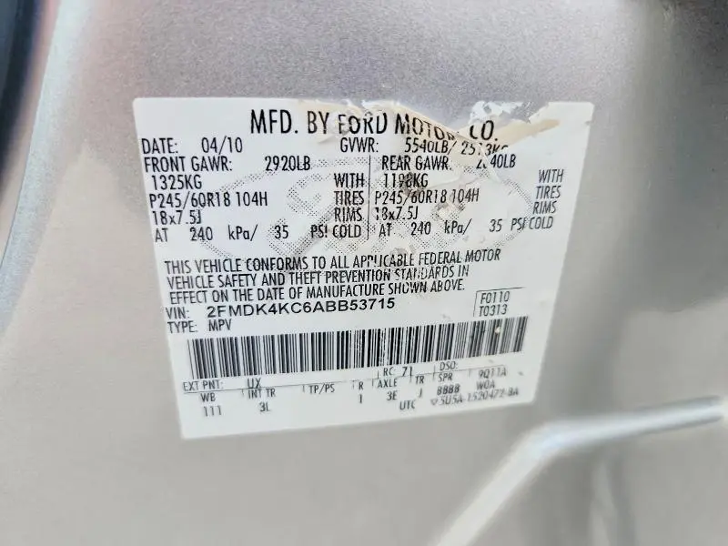 2010 FORD EDGE LIMITED  