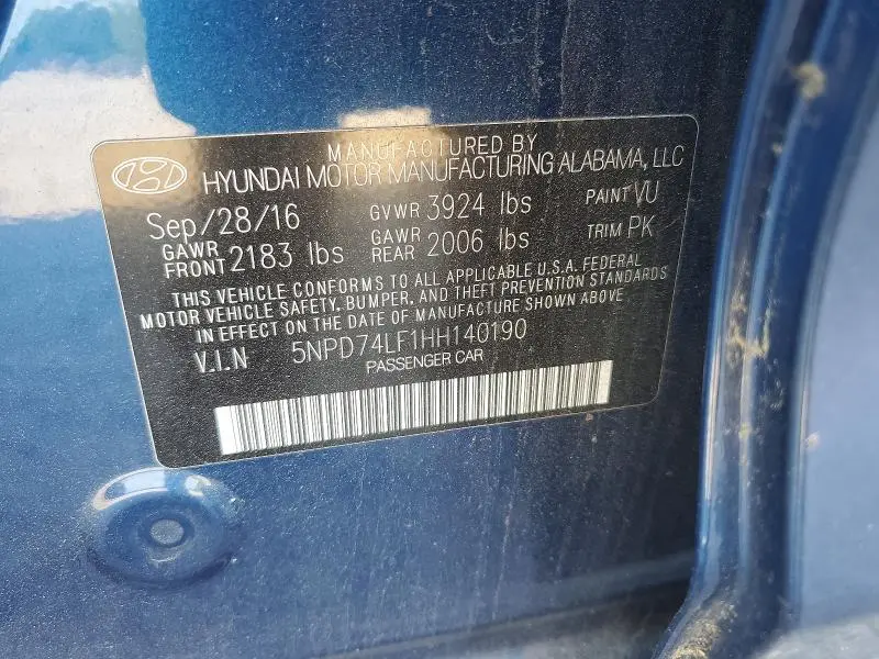 2017 HYUNDAI ELANTRA SE  