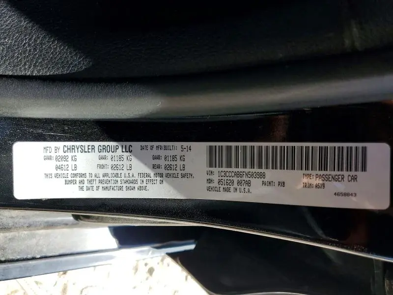 2015 CHRYSLER 200 LIMITED  