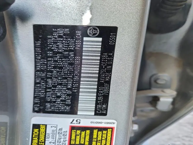 2021 TOYOTA CAMRY SE  