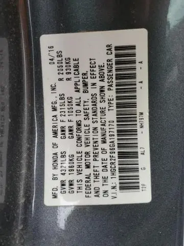 2016 HONDA ACCORD EXL