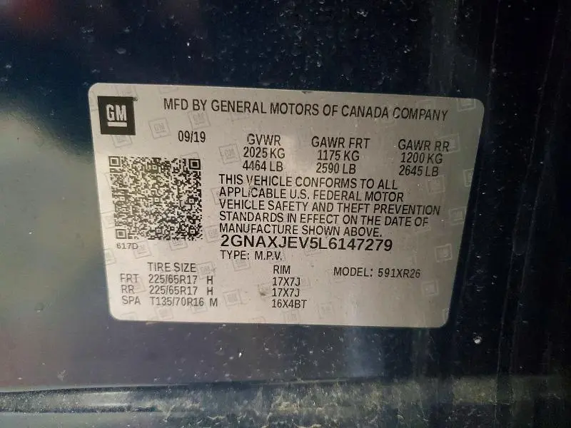 2020 CHEVROLET EQUINOX LT  