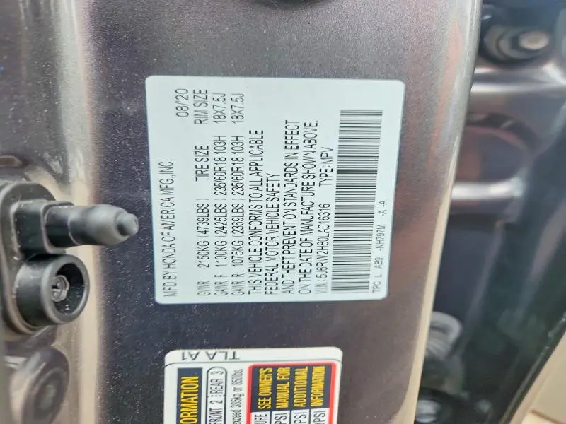 2020 HONDA CR-V EXL  