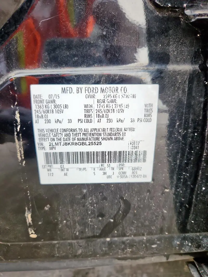 2016 LINCOLN MKX SELECT