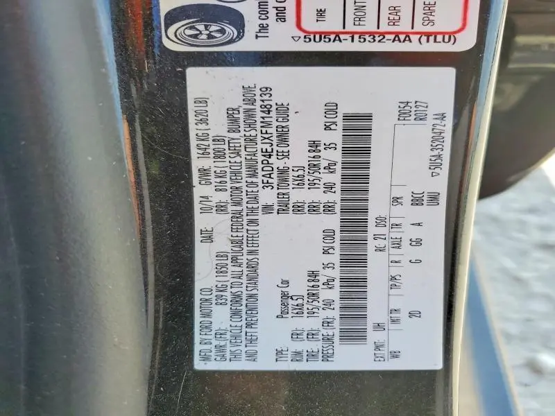 2015 FORD FIESTA SE  