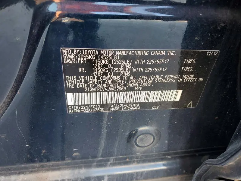 2018 TOYOTA RAV4 XLE  