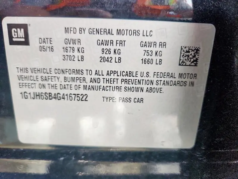 2016 CHEVROLET SONIC RS  