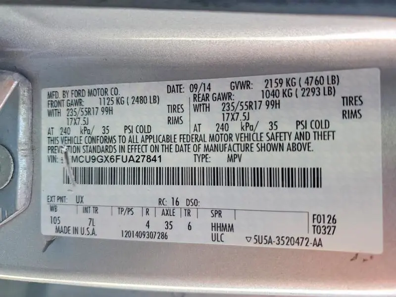 2015 FORD ESCAPE SE  