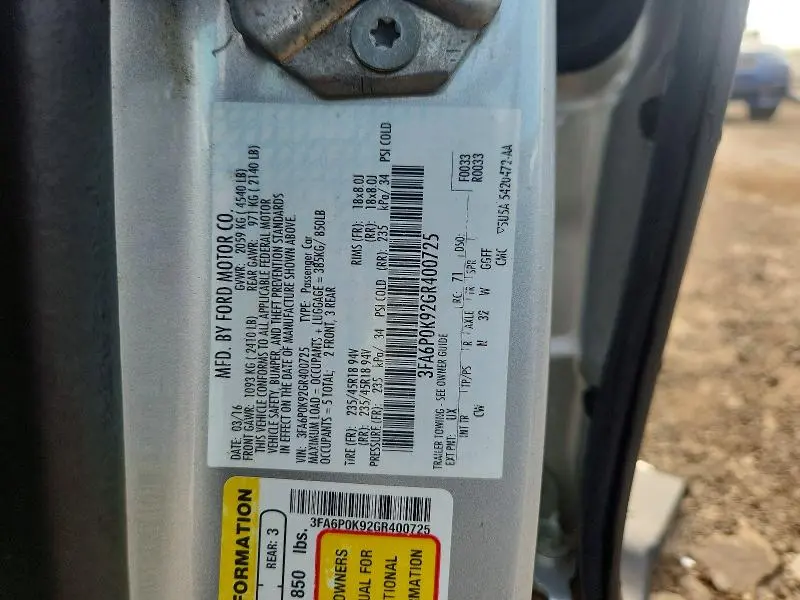 2016 FORD FUSION TITANIUM  
