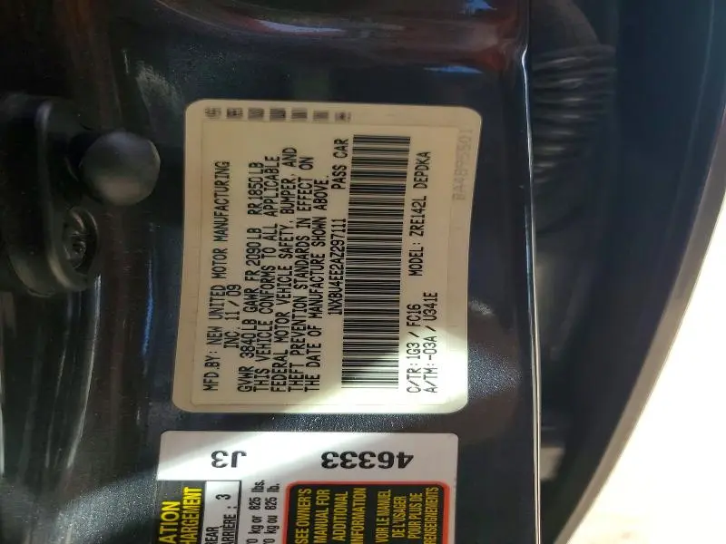 2010 TOYOTA COROLLA BASE  