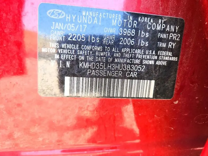 2017 HYUNDAI ELANTRA GT BASE  