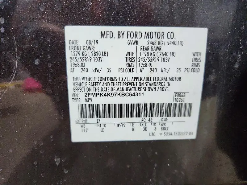 2019 FORD EDGE TITANIUM  